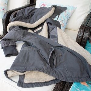 Denim Blue Sherpa lining Coat, Sz S